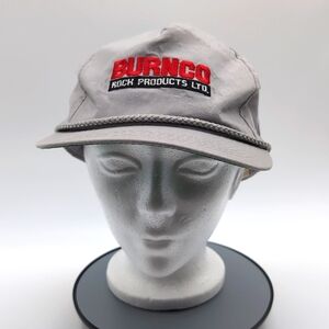 Burnco| Vintage 80s Grey Trucker's Cap One Size Fits All With Adjustable Strap